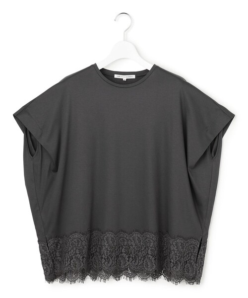 23区 L(ニジュウサンクオオキイサイズ)の「コットンフォルムレースコンビ カットソー(Tシャツ/カットソー・レディース・ライトグレー系/グレー系/ホワイト系・44/46)」の21枚目の写真