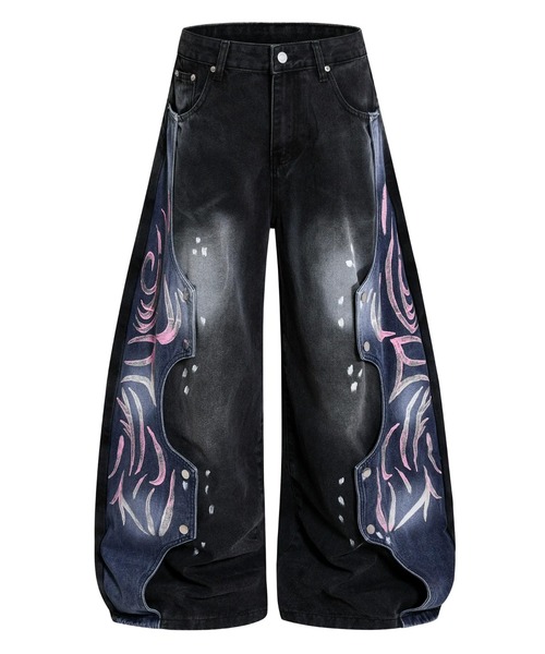 mushwear(マッシュウェア)の「グラフィックデニムパンツ(デニムパンツ・メンズ・ブラック・SMALL/LARGE/X-LARGE/XX-LARGE)」の5枚目の写真