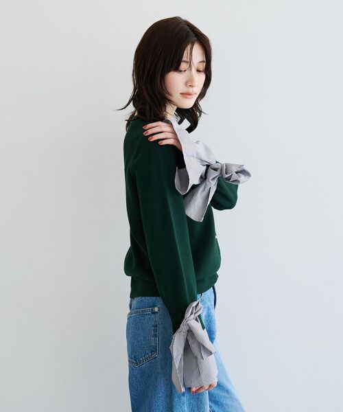 YECCA VECCA(イェッカヴェッカ)の「2way袖リボンカーディガン(カーディガン/ボレロ・レディース・ブラック/グリーン/グレイッシュベージュ・FREE)」の19枚目の写真