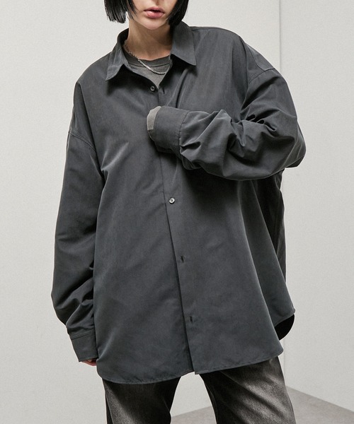 [Alfred Alex] Oversized Textured Shirt — оверсайз фактурная рубашка с длинным рукавом