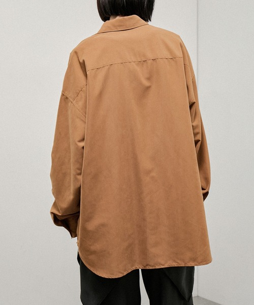 Alfred Alex(アルフレッドアレックス)の「【Alfred Alex】Oversized Textured Shirt / オーバーサイズ テクスチャー 長袖シャツ(シャツ/ブラウス・メンズ・スミクロ/キャメル/ブラウン・M/L)」の16枚目の写真