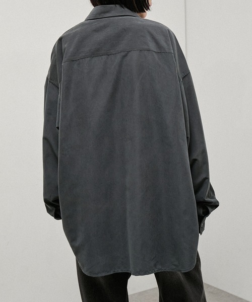 Alfred Alex(アルフレッドアレックス)の「【Alfred Alex】Oversized Textured Shirt / オーバーサイズ テクスチャー 長袖シャツ(シャツ/ブラウス・メンズ・スミクロ/キャメル/ブラウン・M/L)」の9枚目の写真