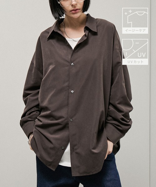 Alfred Alex(アルフレッドアレックス)の「【Alfred Alex】Oversized Textured Shirt / オーバーサイズ テクスチャー 長袖シャツ(シャツ/ブラウス・メンズ・スミクロ/キャメル/ブラウン・M/L)」の19枚目の写真