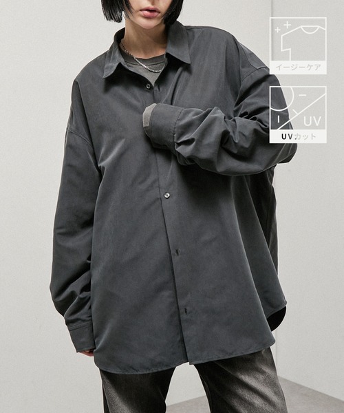 Alfred Alex(アルフレッドアレックス)の「【Alfred Alex】Oversized Textured Shirt / オーバーサイズ テクスチャー 長袖シャツ(シャツ/ブラウス・メンズ・スミクロ/キャメル/ブラウン・M/L)」の5枚目の写真