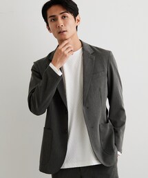 THE SHOP TK （ザ ショップ ティーケー ）の「【ストレッチ／洗濯機OK／セットアップ可】デニムライク ジャケット（スーツジャケット）」