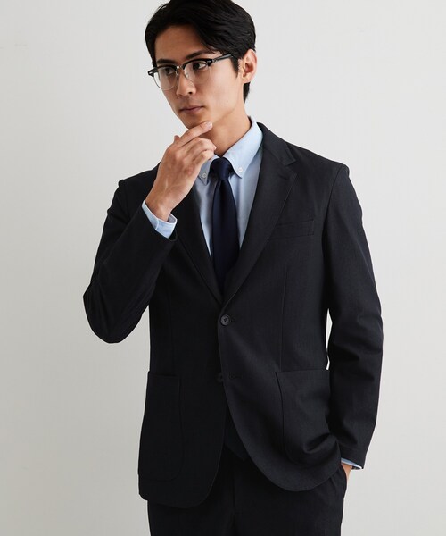 THE SHOP TK (ザ ショップ ティーケー )の「【ストレッチ/洗濯機OK/セットアップ可】デニムライク ジャケット(スーツジャケット・メンズ・ネイビー/ブラック・01/02/03/04)」の7枚目の写真