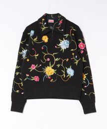 KENZO WILDFLOWER HALF ZIP SWEATSHIRT