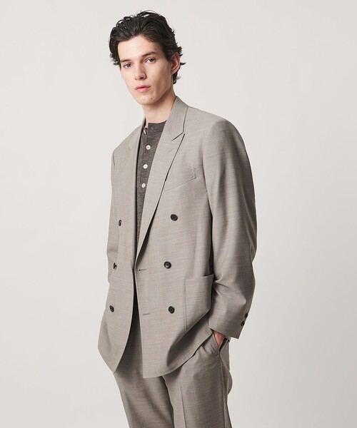 UNITED ARROWS(ユナイテッドアローズ)の「ワンフォーティー サテン オーディナリー ダブル 6ボタン テーラードジャケット(テーラードジャケット・メンズ・ベージュ/ダークグレー・M/S/XL/L)」の3枚目の写真