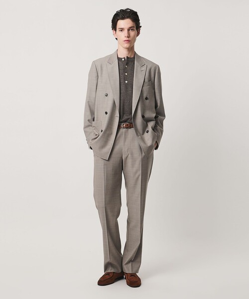 UNITED ARROWS(ユナイテッドアローズ)の「ワンフォーティー サテン オーディナリー ダブル 6ボタン テーラードジャケット(テーラードジャケット・メンズ・ベージュ/ダークグレー・M/S/XL/L)」の5枚目の写真