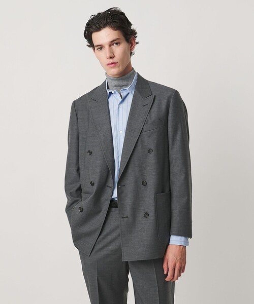 UNITED ARROWS(ユナイテッドアローズ)の「ワンフォーティー サテン オーディナリー ダブル 6ボタン テーラードジャケット(テーラードジャケット・メンズ・ベージュ/ダークグレー・M/S/XL/L)」の7枚目の写真