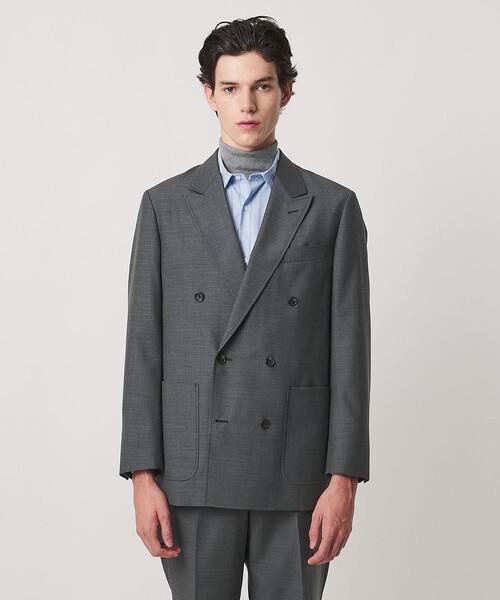 UNITED ARROWS(ユナイテッドアローズ)の「ワンフォーティー サテン オーディナリー ダブル 6ボタン テーラードジャケット(テーラードジャケット・メンズ・ベージュ/ダークグレー・M/S/XL/L)」の10枚目の写真