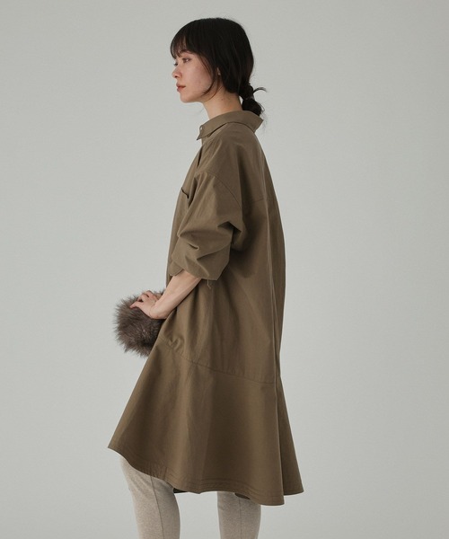 BABYLONE(バビロン)の「ペプラムシャツワンピース(シャツワンピース・レディース・ホワイト/カーキ・フリー)」の13枚目の写真