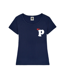 HEART P レディース Uネックスリムフィット半袖Tシャツ 6 COLORS