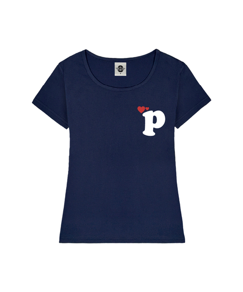 PRIMATE（プライメイト）の「HEART P レディース Uネックスリムフィット半袖Tシャツ 6 COLORS（Tシャツ/カットソー・レディース・ホワイト/ネイビー/ミント/ブラック/ピンク/ミックスグレー・MEDIUM/SMALL）」の5枚目の写真