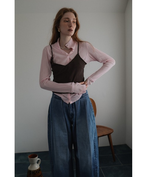 tento(テント)の「Tucked Barrel-Leg Jeans(デニムパンツ・レディース・ブルー/ブラック・36/38)」の4枚目の写真