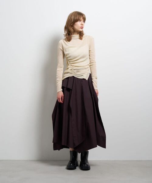 LANVIN en Bleu（ランバンオンブルー）の「フロッキーチュールドレープカットソー（Tシャツ/カットソー・レディース・ベージュ/ブラウン・38）」の3枚目の写真