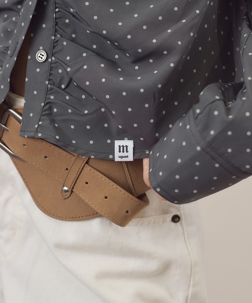 apres jour mignon(アプレジュールミニョン)の「アソート柄シャーリングシャツ(シャツ/ブラウス・レディース・ベージュ/チャコールグレー/ブラウン系その他/オフホワイト・LARGE/フリー)」の15枚目の写真