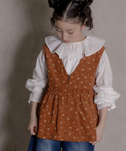 MAKE YOUR DAY(メイクユアデイ)の「ビッグフリルカラーブラウス■150.160cm(シャツ/ブラウス・キッズ・オフホワイト/レッド・150/160)」の15枚目の写真