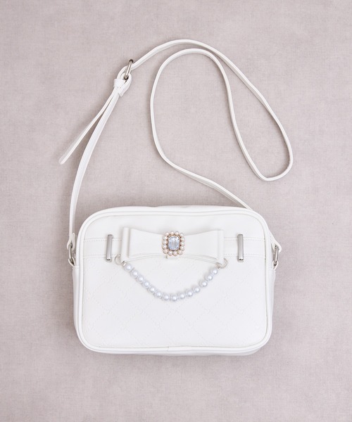 Sunny Side（サニーサイド）の「Sunny Side サニーサイド：愛されリボンショルダーバッグ（ショルダーバッグ・レディース・ブラック/ホワイト/ライトピンク・FREE）」の20枚目の写真