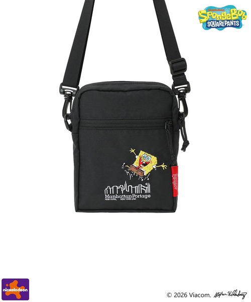 Manhattan Portage（マンハッタンポーテージ）の「CITY LIGHTS (SM) W/PL VER 2 BP CORDURA RIPSTOP POLYESTER / SPONGE BOB（ショルダーバッグ・メンズ・ブラック・X-SMALL）」の2枚目の写真