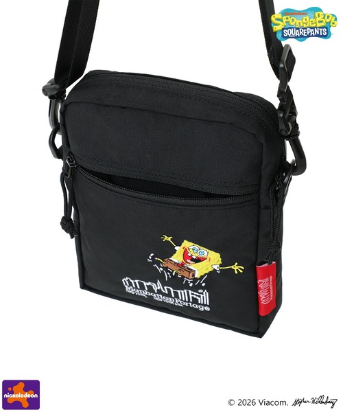 Manhattan Portage（マンハッタンポーテージ）の「CITY LIGHTS (SM) W/PL VER 2 BP CORDURA RIPSTOP POLYESTER / SPONGE BOB（ショルダーバッグ・メンズ・ブラック・X-SMALL）」の8枚目の写真