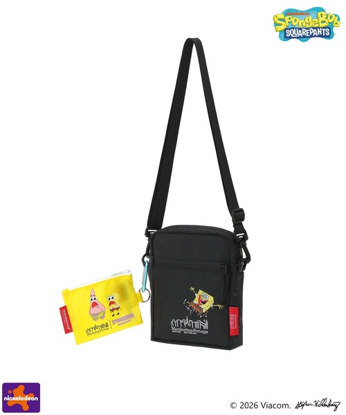 Manhattan Portage（マンハッタンポーテージ）の「CITY LIGHTS (SM) W/PL VER 2 BP CORDURA RIPSTOP POLYESTER / SPONGE BOB（ショルダーバッグ・メンズ・ブラック・X-SMALL）」の12枚目の写真