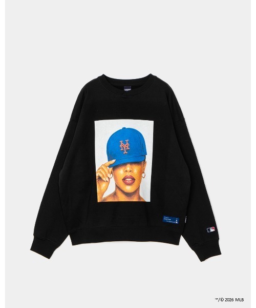 APPLEBUM(アップルバム)の「“METS GIRL” Crew Sweat(スウェット・メンズ・アッシュ/ブラック・MEDIUM)」の1枚目の写真