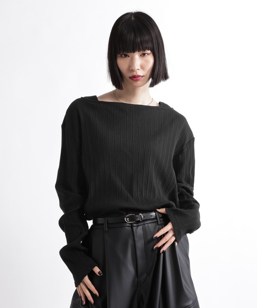 HARE(ハレ)の「マルチネックカット(HARE)(Tシャツ/カットソー・メンズ・グレー系その他/ブラック系その他/ピンク/ホワイト/ブラック・FREE)」の4枚目の写真