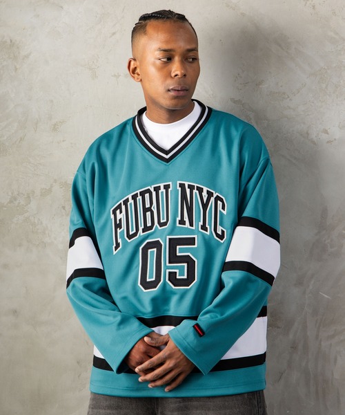 FUBU( フブ)の「FUBU フブ M’S HOCKEY SHIRTS/ホッケーシャツ(Tシャツ/カットソー・メンズ・ブラック/ホワイト/グリーン・L/XL/XXL/M)」の3枚目の写真