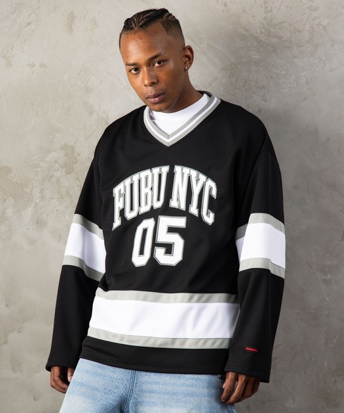 FUBU( フブ)の「FUBU フブ M’S HOCKEY SHIRTS/ホッケーシャツ(Tシャツ/カットソー・メンズ・ブラック/ホワイト/グリーン・L/XL/XXL/M)」の1枚目の写真