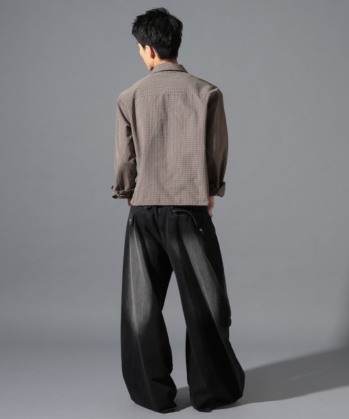 LAND MUSEUM（ランドミュージアム）の「LAND MUSEUM／アソート柄クロップシャツ（シャツ/ブラウス・メンズ・グレー/ブラック/ダークブラウン・LARGE/MEDIUM）」の12枚目の写真