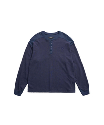 エブリデイヘンリーネックロングスリーブTシャツ（ネイビー）
