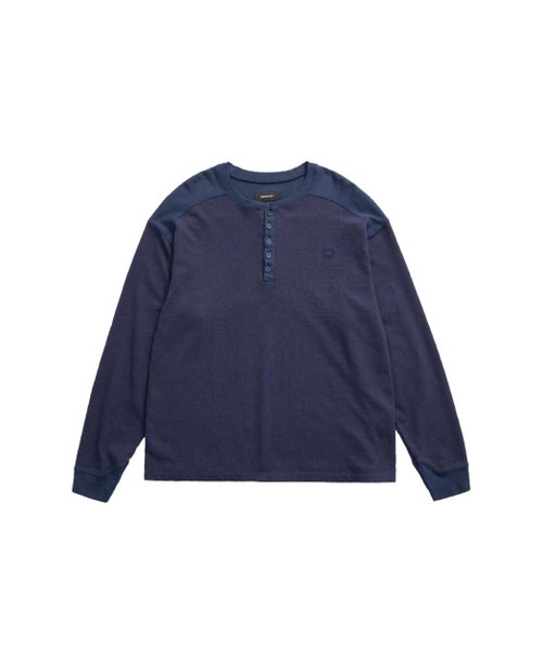 999HUMANITY(999ヒューマニティ)の「エブリデイヘンリーネックロングスリーブTシャツ(ネイビー)(Tシャツ/カットソー・メンズ・その他・1(S)/2(M)/3(L))」の1枚目の写真