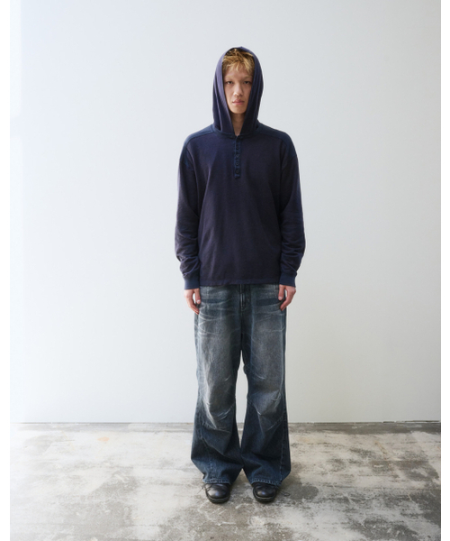 999HUMANITY(999ヒューマニティ)の「エブリデイヘンリーネックロングスリーブTシャツ(ネイビー)(Tシャツ/カットソー・メンズ・その他・1(S)/2(M)/3(L))」の2枚目の写真