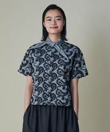 Layered Paisley Tie Collar Shirt
