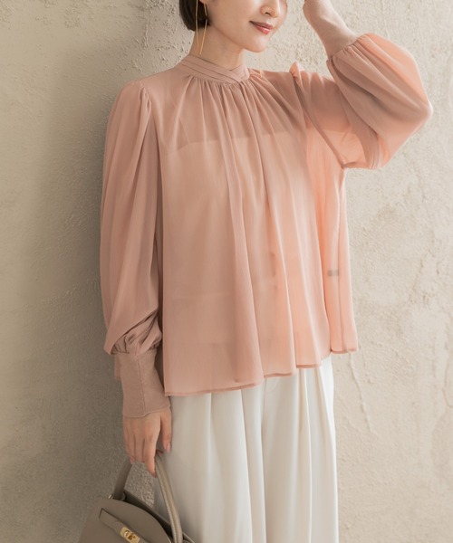 URBAN RESEARCH ROSSO WOMEN(アーバンリサーチ ロッソ)の「ハイネックボリュームスリーブブラウス(シャツ/ブラウス・レディース・ピンク/ブラック/アイボリー・FREE)」の3枚目の写真