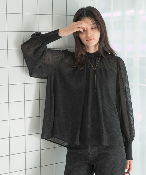 URBAN RESEARCH ROSSO WOMEN(アーバンリサーチ ロッソ)の「ハイネックボリュームスリーブブラウス(シャツ/ブラウス・レディース・ピンク/ブラック/アイボリー・FREE)」の14枚目の写真