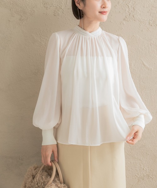 URBAN RESEARCH ROSSO WOMEN(アーバンリサーチ ロッソ)の「ハイネックボリュームスリーブブラウス(シャツ/ブラウス・レディース・ピンク/ブラック/アイボリー・FREE)」の10枚目の写真