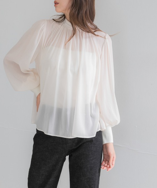 URBAN RESEARCH ROSSO WOMEN(アーバンリサーチ ロッソ)の「ハイネックボリュームスリーブブラウス(シャツ/ブラウス・レディース・ピンク/ブラック/アイボリー・FREE)」の12枚目の写真