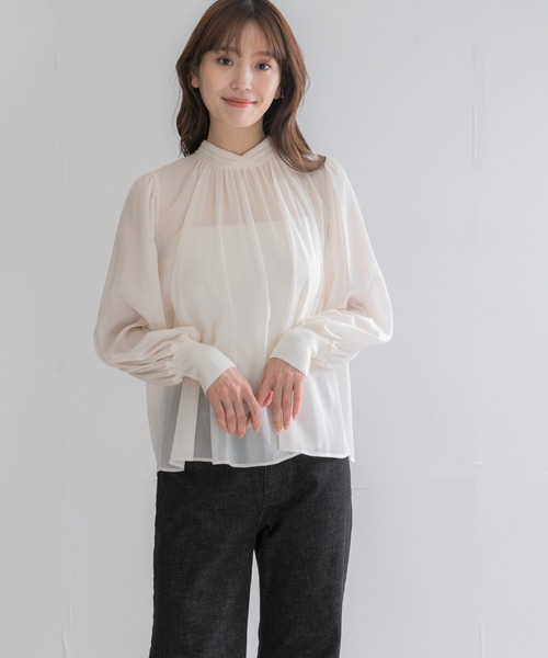 URBAN RESEARCH ROSSO WOMEN(アーバンリサーチ ロッソ)の「ハイネックボリュームスリーブブラウス(シャツ/ブラウス・レディース・ピンク/ブラック/アイボリー・FREE)」の13枚目の写真