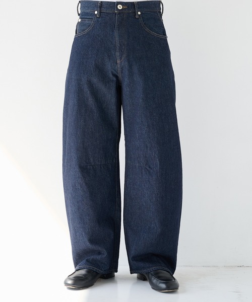 STUDIOUS(ステュディオス)の「【STUDIOUS】Barrel Denim pants(デニムパンツ・メンズ・ブルー/ネイビー/ホワイト・1/2)」の3枚目の写真