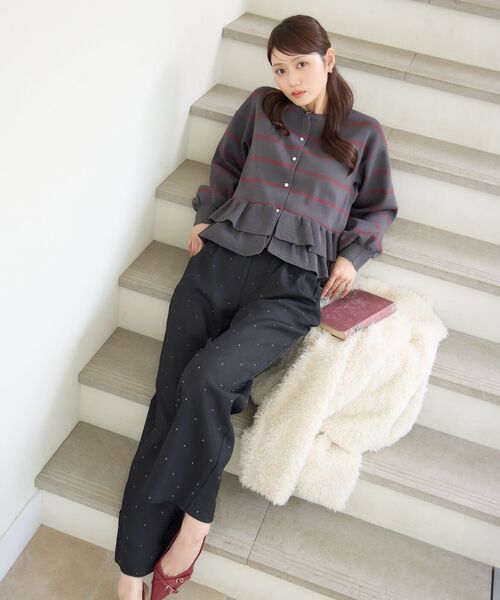 RETRO GIRL(レトロガール)の「ビジュースラックスパンツ(その他パンツ・レディース・ライトグレー/ブラック・FREE)」の3枚目の写真
