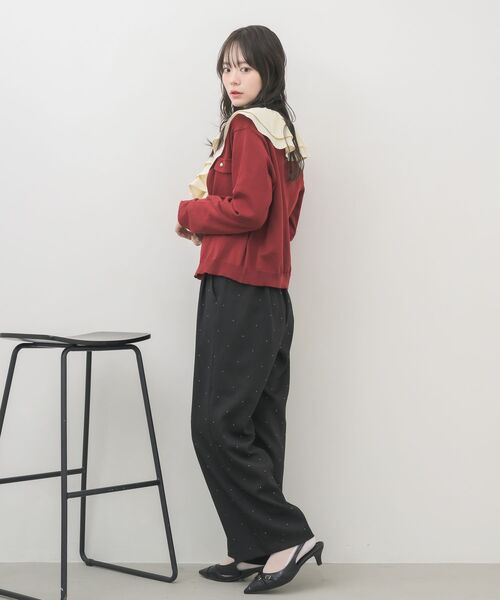 RETRO GIRL(レトロガール)の「ビジュースラックスパンツ(その他パンツ・レディース・ライトグレー/ブラック・FREE)」の8枚目の写真