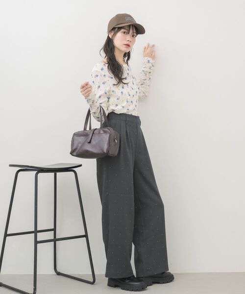 RETRO GIRL(レトロガール)の「ビジュースラックスパンツ(その他パンツ・レディース・ライトグレー/ブラック・FREE)」の16枚目の写真