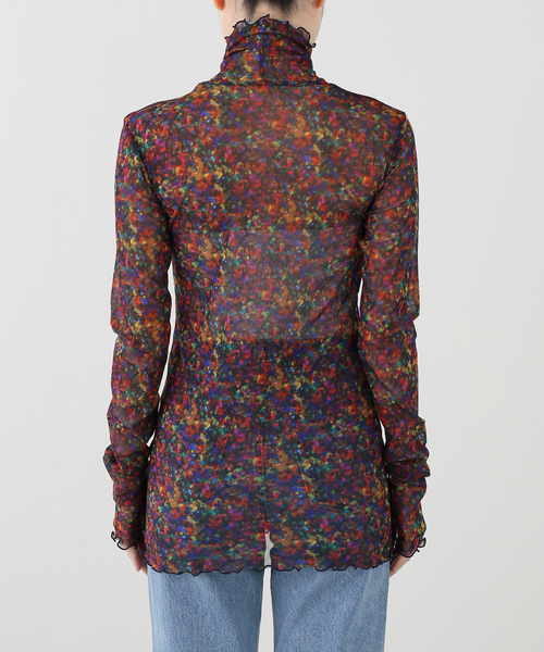 FUMIE TANAKA(フミエタナカ)の「FUMIE TANAKA/フミエタナカ pt mesh high neck カットソー(Tシャツ/カットソー・レディース・ブラウン・2)」の3枚目の写真