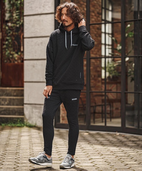 felkod(フィルコッド)の「mpa4256- Y Pattern Jacquard Hoodie ジャカードパーカー(F26F110)(パーカー・メンズ・ブラック×ホワイト/ブラック×ピンク・M/S/L)」の6枚目の写真