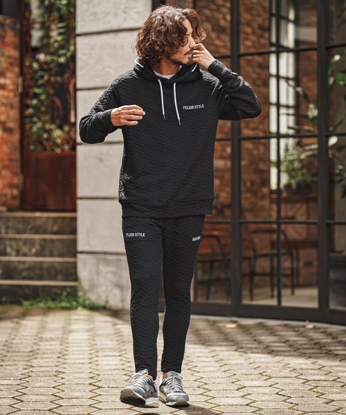 felkod(フィルコッド)の「mpa4256- Y Pattern Jacquard Hoodie ジャカードパーカー(F26F110)(パーカー・メンズ・ブラック×ホワイト/ブラック×ピンク・M/S/L)」の7枚目の写真