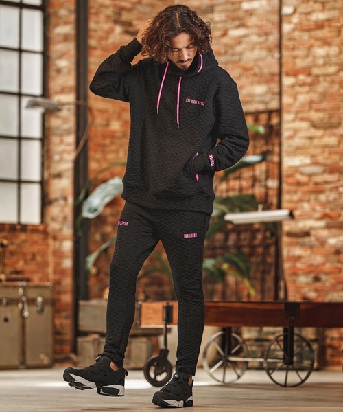 felkod(フィルコッド)の「mpa4256- Y Pattern Jacquard Hoodie ジャカードパーカー(F26F110)(パーカー・メンズ・ブラック×ホワイト/ブラック×ピンク・M/S/L)」の15枚目の写真