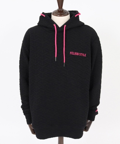 felkod(フィルコッド)の「mpa4256- Y Pattern Jacquard Hoodie ジャカードパーカー(F26F110)(パーカー・メンズ・ブラック×ホワイト/ブラック×ピンク・M/S/L)」の16枚目の写真