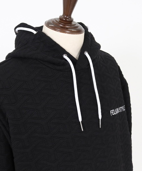 felkod(フィルコッド)の「mpa4256- Y Pattern Jacquard Hoodie ジャカードパーカー(F26F110)(パーカー・メンズ・ブラック×ホワイト/ブラック×ピンク・M/S/L)」の21枚目の写真